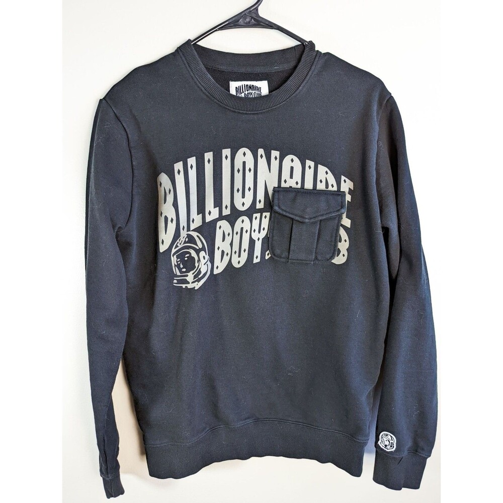 Billionaire Boys Club Pocket Crewneck Pullover Sweatshirt Small Black